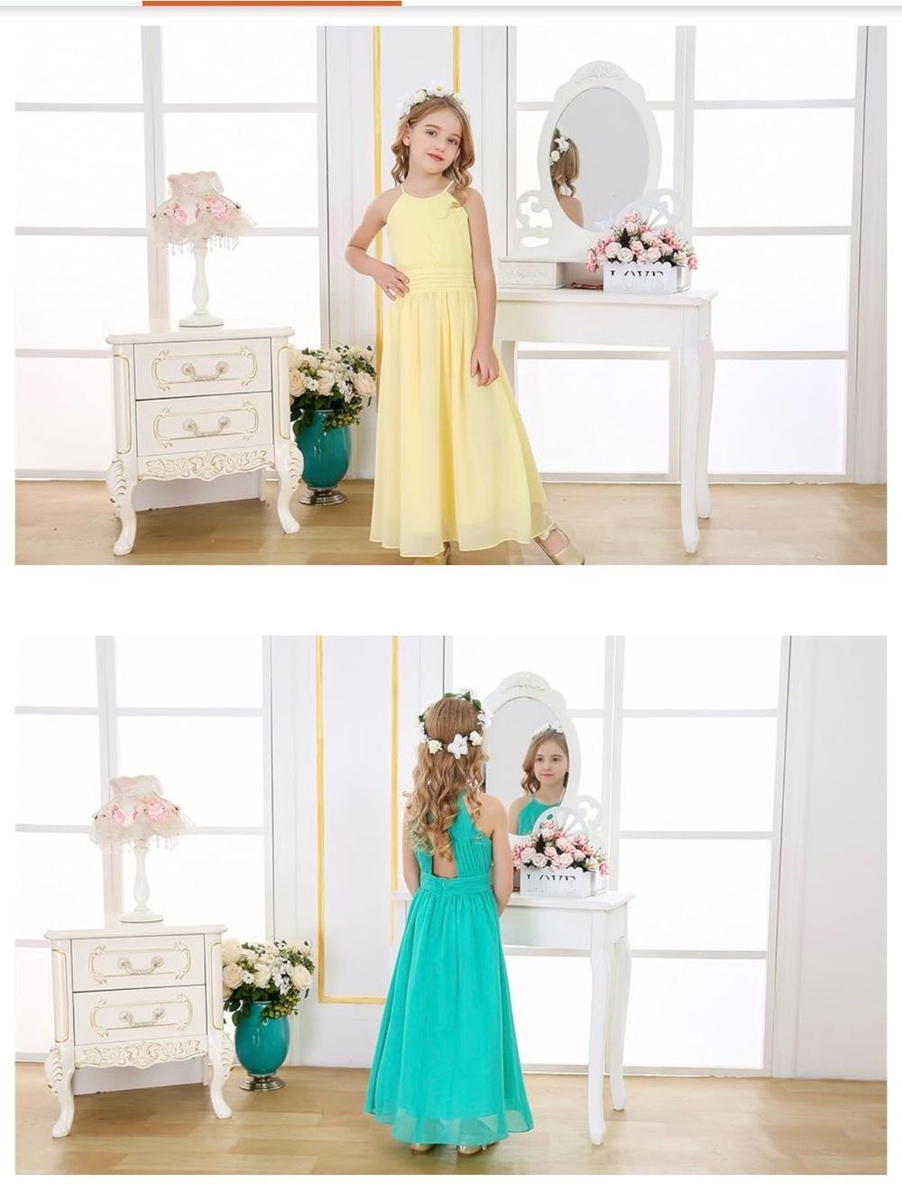 Girls' Pale Lavender Chiffon Formal Dress - Picture 5 of 6